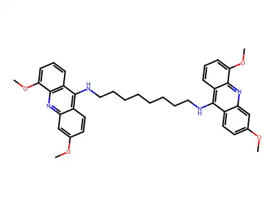 1,8-Octanediamine, N,N'-bis(3,5-dimethoxy-9-acridinyl)- structure