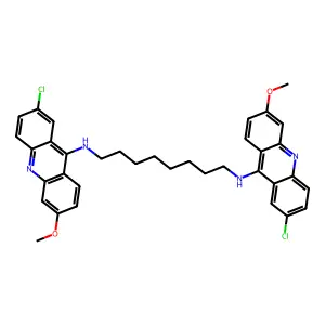 1,8-Octanediamine, N,N'-bis(2-chloro-6-methoxy-9-acridinyl)- structure