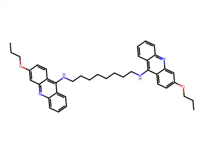 1,8-Octanediamine, N,N'-bis(3-propoxy-9-acridinyl)- structure