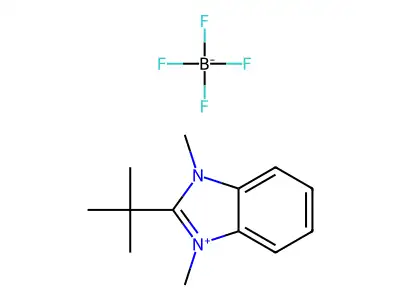 2-(tert-butyl)-1,3-dimethyl-3H-benzo[d]imidazol-1-ium tetrafluoroborate structure