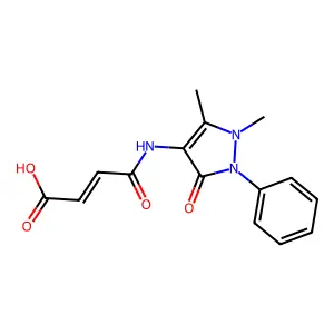 4-[(1,5-Dimethyl-3-oxo-2-phenyl-pyrazol-4-yl)amino]-4-oxo-but-2-enoic acid structure