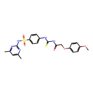 N-[[4-[(4,6-dimethylpyrimidin-2-yl)sulfamoyl]phenyl]carbamothioyl]-2-(4-methoxyphenoxy)acetamide structure