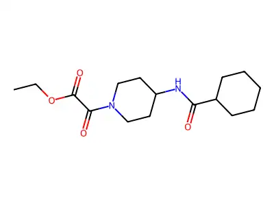 Ethyl 2-(4-[(cyclohexylcarbonyl)amino]piperidino)-2-oxoacetate structure