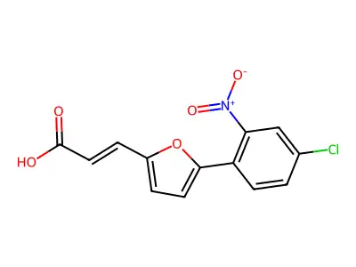 3-[5-(4-Chloro-2-nitrophenyl)furan-2-yl]prop-2-enoic acid structure