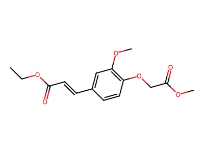 Ethyl 3-[3-methoxy-4-(2-methoxy-2-oxoethoxy)phenyl]acrylate structure