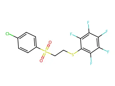 1-({2-[(4-Chlorophenyl)sulphonyl]ethyl}thio)-2,3,4,5,6-pentafluorobenzene structure