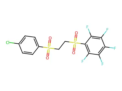 1-({2-[(4-Chlorophenyl)sulphonyl]ethyl}sulphonyl)-2,3,4,5,6-pentafluorobenzene structure