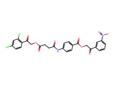 2-(3-nitrophenyl)-2-oxoethyl 4-({4-[2-(2,4-dichlorophenyl)-2-oxoethoxy]-4-oxobutanoyl}amino)benzoate structure