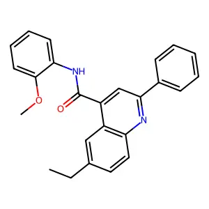 6-ethyl-N-(2-methoxyphenyl)-2-phenyl-4-quinolinecarboxamide structure
