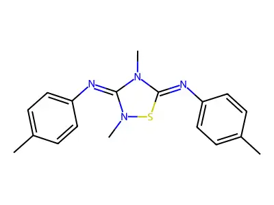 N(sup 3),N(sup 5)-Bis(4-methylphenyl)-2,4-dimethyl-1,2,4-thiadiazole-3,5(2H,4H)-diimine structure