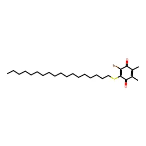 2-Bromo-5,6-dimethyl-3-(octadecylsulfanyl)cyclohexa-2,5-diene-1,4-dione structure