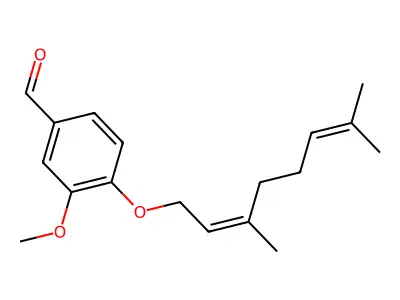 4-((3,7-Dimethylocta-2,6-dien-1-yl)oxy)-3-methoxybenzaldehyde structure