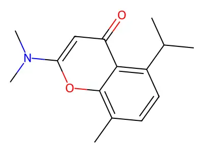 4H-1-Benzopyran-4-one, 2-(dimethylamino)-5-(1-methylethyl)-8-methyl- structure