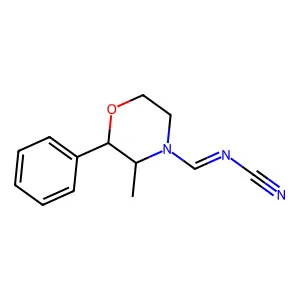 (3-Methyl-2-phenylmorpholin-4-yl)methylidenecyanamide structure