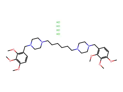 Piperazine, 1,1'-(1,6-hexanediyl)bis(4-((2,3,4-trimethoxyphenyl)methyl)-, tetrahydrochloride structure