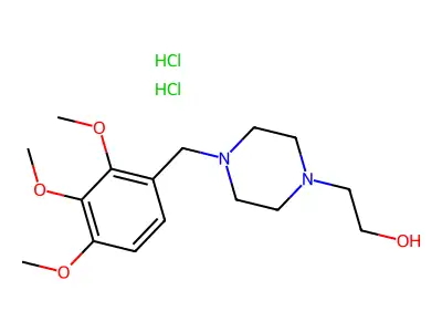 1-Piperazineethanol, 4-((2,3,4-trimethoxyphenyl)methyl)-, dihydrochloride structure