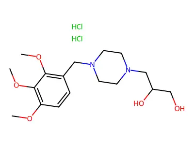 3-(4-((2,3,4-Trimethoxyphenyl)methyl)-1-piperazinyl)-1,2-propanediol dihydrochloride structure