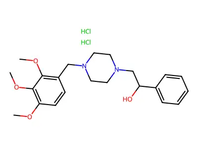 alpha-Phenyl-4-((2,3,4-trimethoxyphenyl)methyl)-1-piperazineethanol dihydrochloride structure