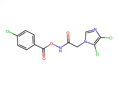 N-[(4-chlorobenzoyl)oxy]-2-(4,5-dichloro-1H-imidazol-1-yl)acetamide structure