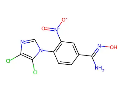 4-(4,5-dichloro-1H-imidazol-1-yl)-N'-hydroxy-3-nitrobenzenecarboximidamide structure
