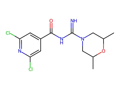 N4-[(2,6-dimethylmorpholino)(imino)methyl]-2,6-dichloroisonicotinamide structure