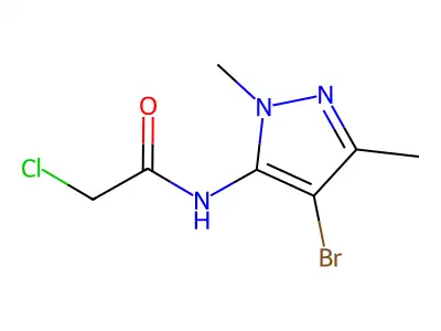 N1-(4-bromo-1,3-dimethyl-1H-5-pyrazolyl)-2-chloroacetamide structure