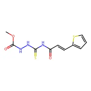 Methyl 2-({[3-(2-thienyl)acryloyl]amino}carbothioyl)hydrazinecarboxylate structure