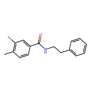 3-iodo-4-methyl-N-(2-phenylethyl)benzamide structure