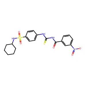 N-[[4-(cyclohexylsulfamoyl)phenyl]carbamothioyl]-3-nitrobenzamide structure