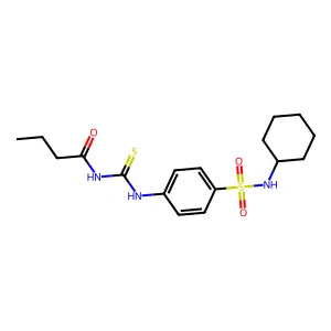 N-[[4-(cyclohexylsulfamoyl)phenyl]carbamothioyl]butanamide structure