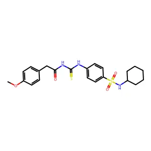 N-[[4-(cyclohexylsulfamoyl)phenyl]carbamothioyl]-2-(4-methoxyphenyl)acetamide structure