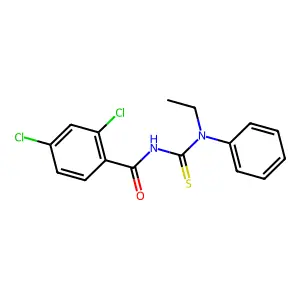 2,4-dichloro-N-[ethyl(phenyl)carbamothioyl]benzamide structure