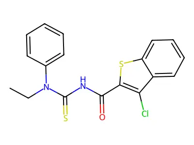 3-chloro-N-[ethyl(phenyl)carbamothioyl]-1-benzothiophene-2-carboxamide structure
