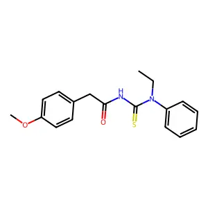 N-[ethyl(phenyl)carbamothioyl]-2-(4-methoxyphenyl)acetamide structure