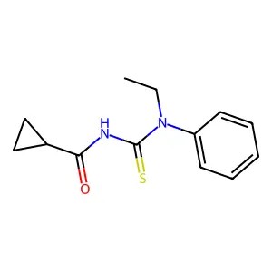 N-[ethyl(phenyl)carbamothioyl]cyclopropanecarboxamide structure