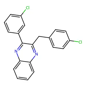Quinoxaline, 2-(3-chlorophenyl)-3-[(4-chlorophenyl)methyl]- structure