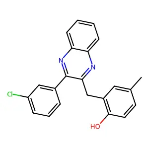 Phenol, 2-[[3-(3-chlorophenyl)-2-quinoxalinyl]methyl]-4-methyl- structure