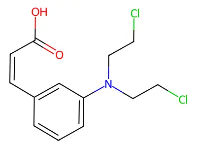 m-N,N-Bis(2-chloroethyl)aminocinnamic acid structure