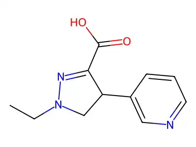 1-Ethyl-4-(pyridin-3-yl)-4,5-dihydro-1H-pyrazole-3-carboxylic acid structure