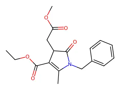 Methyl 4-(ethoxycarbonyl)-2,3-dihydro-5-methyl-2-oxo-1-(phenylmethyl)-1H-pyrrole-3-acetate structure