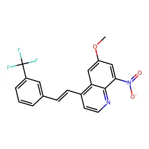 6-Methoxy-8-nitro-4-[2-[3-(trifluoromethyl)phenyl]ethenyl]quinoline structure