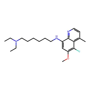 Diethyl{6-[(5-fluoro-6-methoxy-4-methyl(8-quinolyl))amino]hexyl}amine structure
