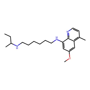 (6-Methoxy-4-methyl(8-quinolyl))(6-((2-methylpropyl)amino)hexyl)amine structure