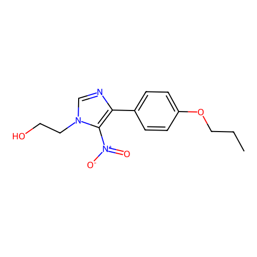 2-(5-nitro-4-(4-propoxyphenyl)-1H-imidazol-1-yl)ethanol structure