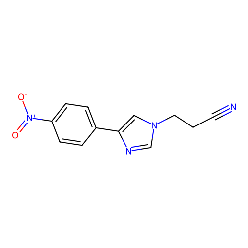3-(4-(4-nitrophenyl)-1H-imidazol-1-yl)propanenitrile structure