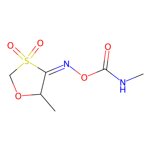 1,3-Oxathiolan-4-one, 5-methyl-, O-((methylamino)carbonyl)oxime, 3,3-dioxide structure