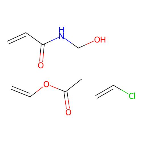 chloroethene;ethenyl acetate;N-(hydroxymethyl)prop-2-enamide structure