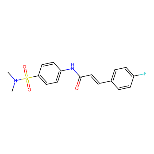 (2E)-N-[4-(dimethylsulfamoyl)phenyl]-3-(4-fluorophenyl)prop-2-enamide structure