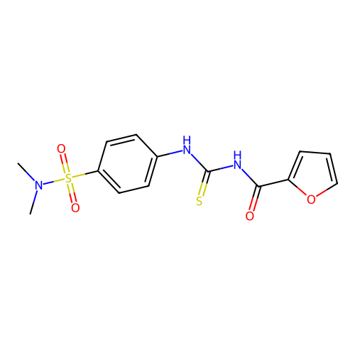 N-[({4-[(dimethylamino)sulfonyl]phenyl}amino)carbonothioyl]-2-furamide structure