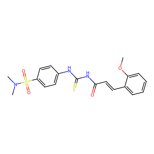 N-[({4-[(dimethylamino)sulfonyl]phenyl}amino)carbonothioyl]-3-(2-methoxyphenyl)acrylamide structure